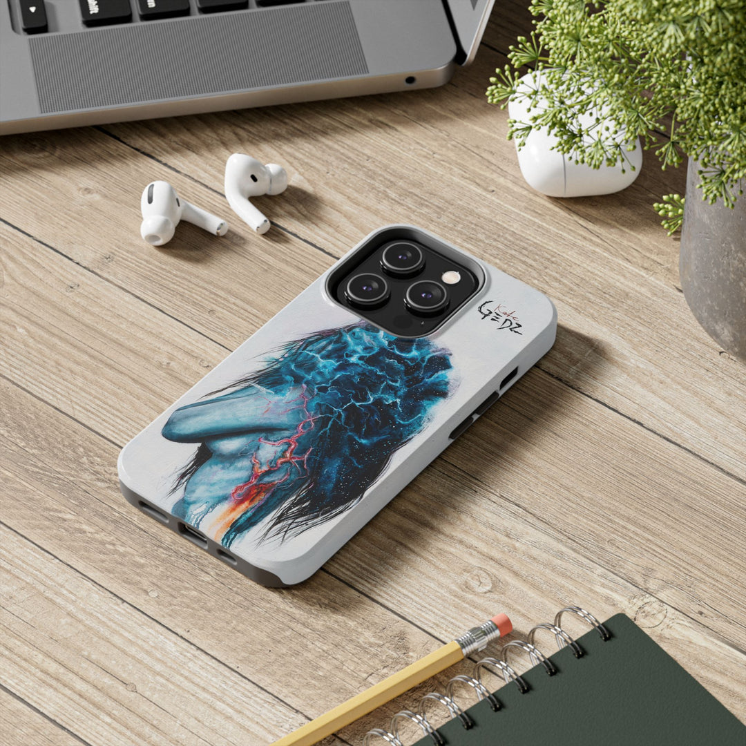 Abstract Girl iPhone Case by Kate Gedz, Durable Tough Phone Cover, Protective Case, Kate Gedz Motive Print, Tough Phone Case, Durable Cover,