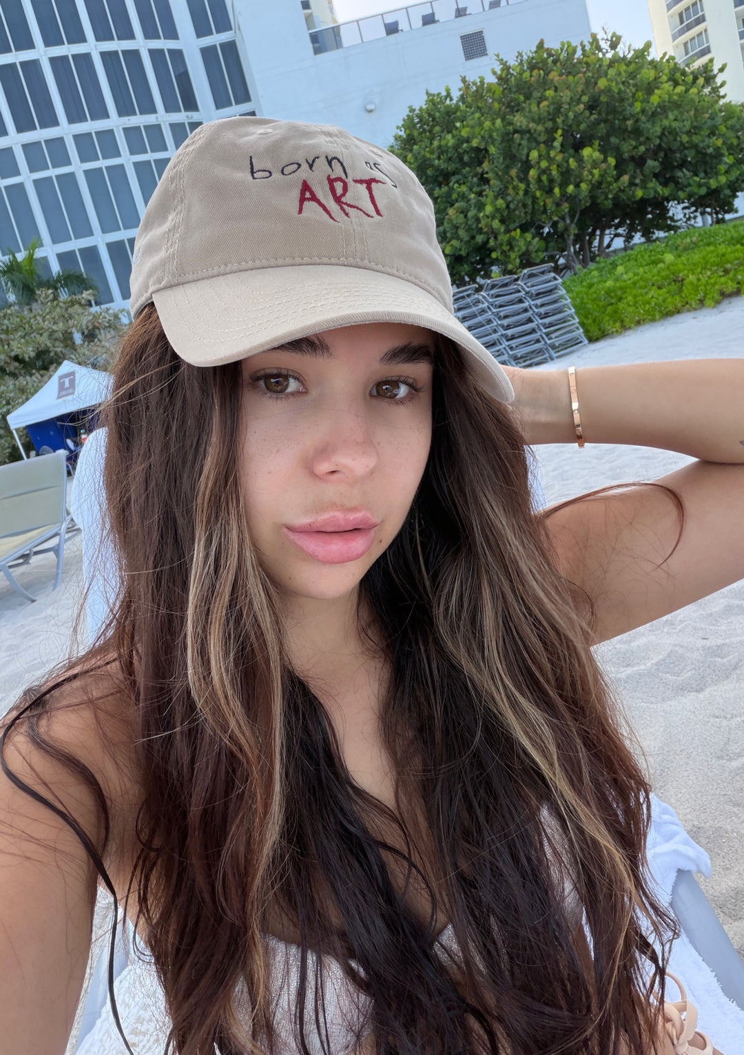 Born as Art Embroidered Baseball Cap